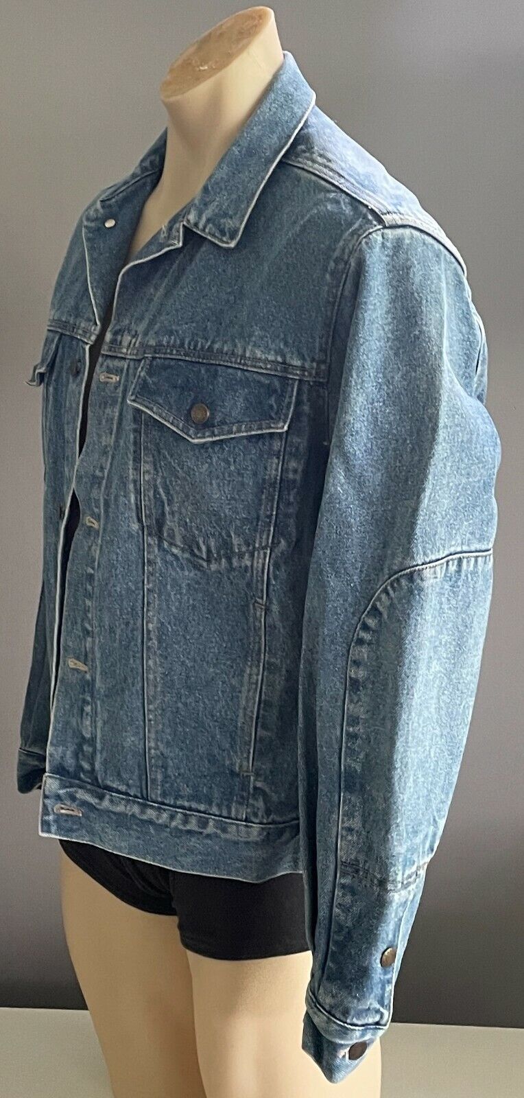 CALVIN KLEIN Mens Jeans Jacket Blue Denim Long Sleeve Size M Retro Gem Classic