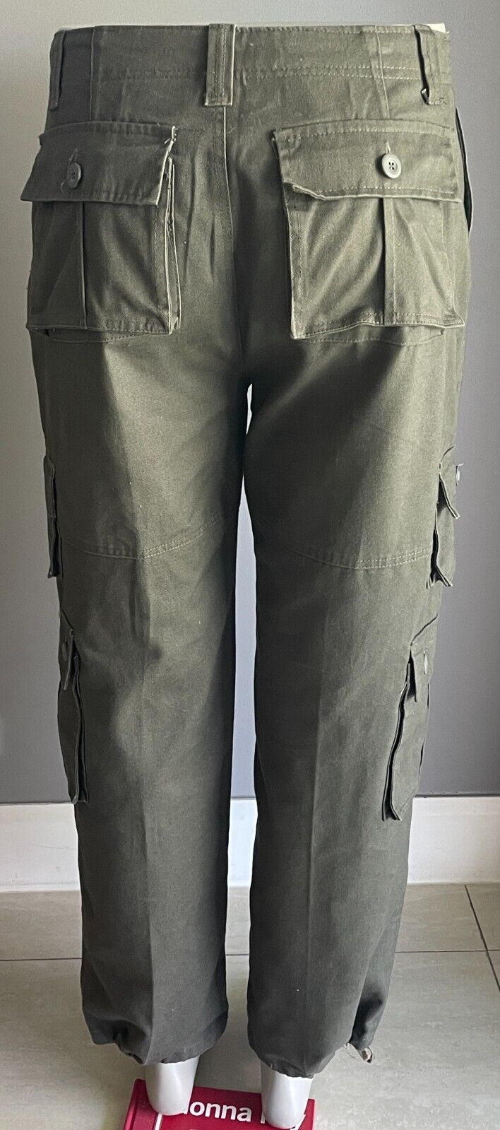 ABERCROMBIE & FITCH Cargo Pants Khaki Long Baggy Mens Size 34 84cm Waist NEW