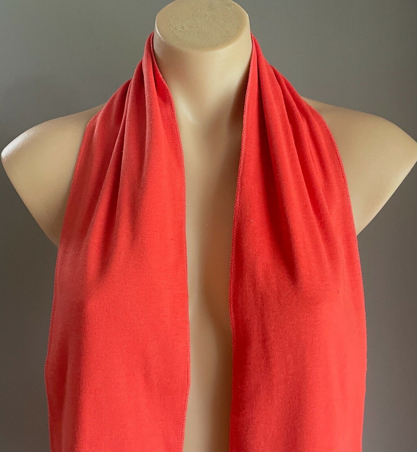 Neck Scarf Ladies Long Handmade Orange Rectangle 16.5cm Wide x 175cm Length