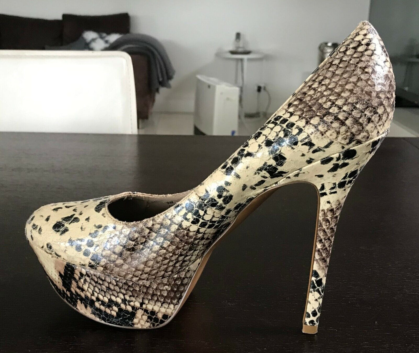 LIPSTIK Shoes Snake Print Pleather Platform High Stiletto Heel Ladies Size 9 M