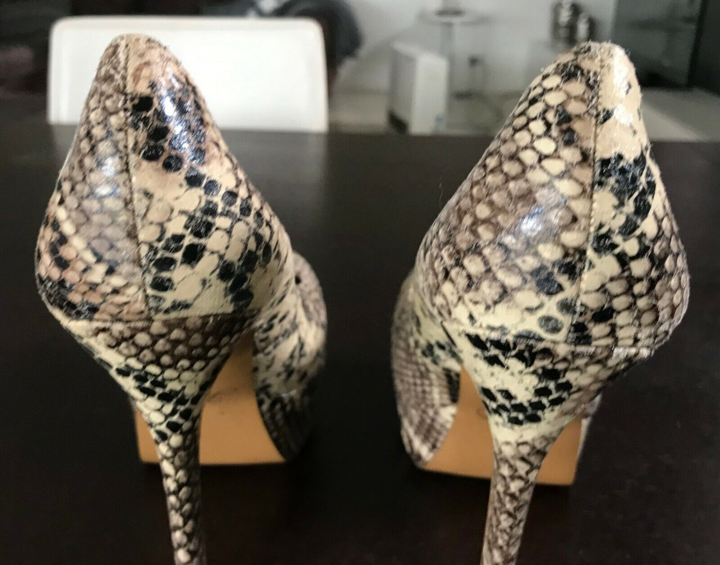LIPSTIK Shoes Snake Print Pleather Platform High Stiletto Heel Ladies Size 9 M
