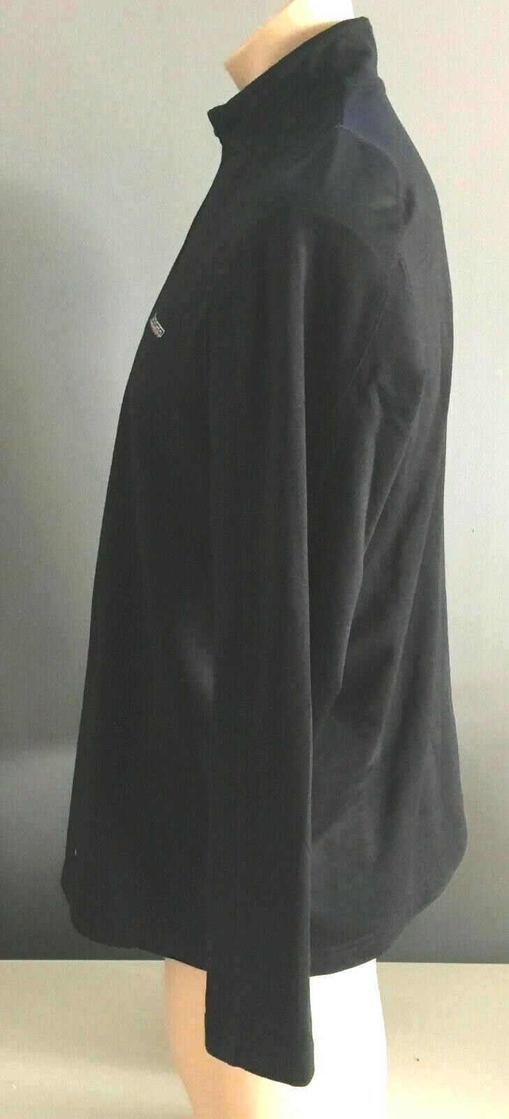Mens SHAMP "Burn" 1/2 Zip Sports Top Logo Black Long Sleeve Gym Size L 52 54