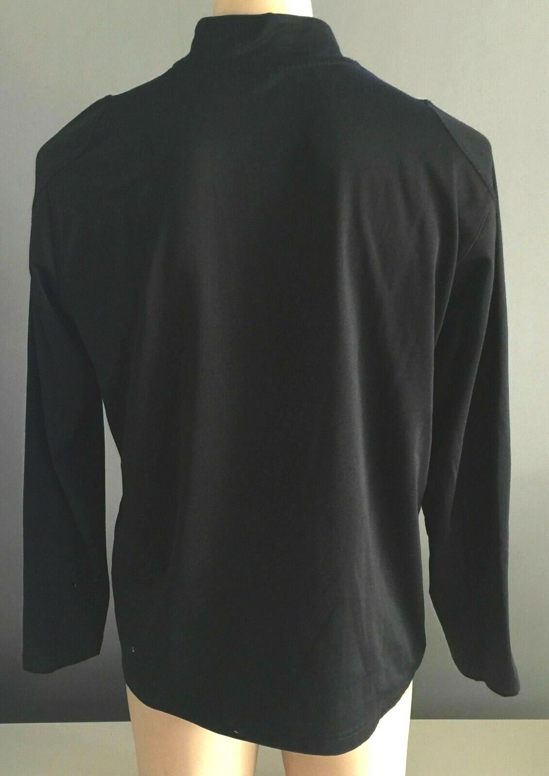 Mens SHAMP "Burn" 1/2 Zip Sports Top Logo Black Long Sleeve Gym Size L 52 54