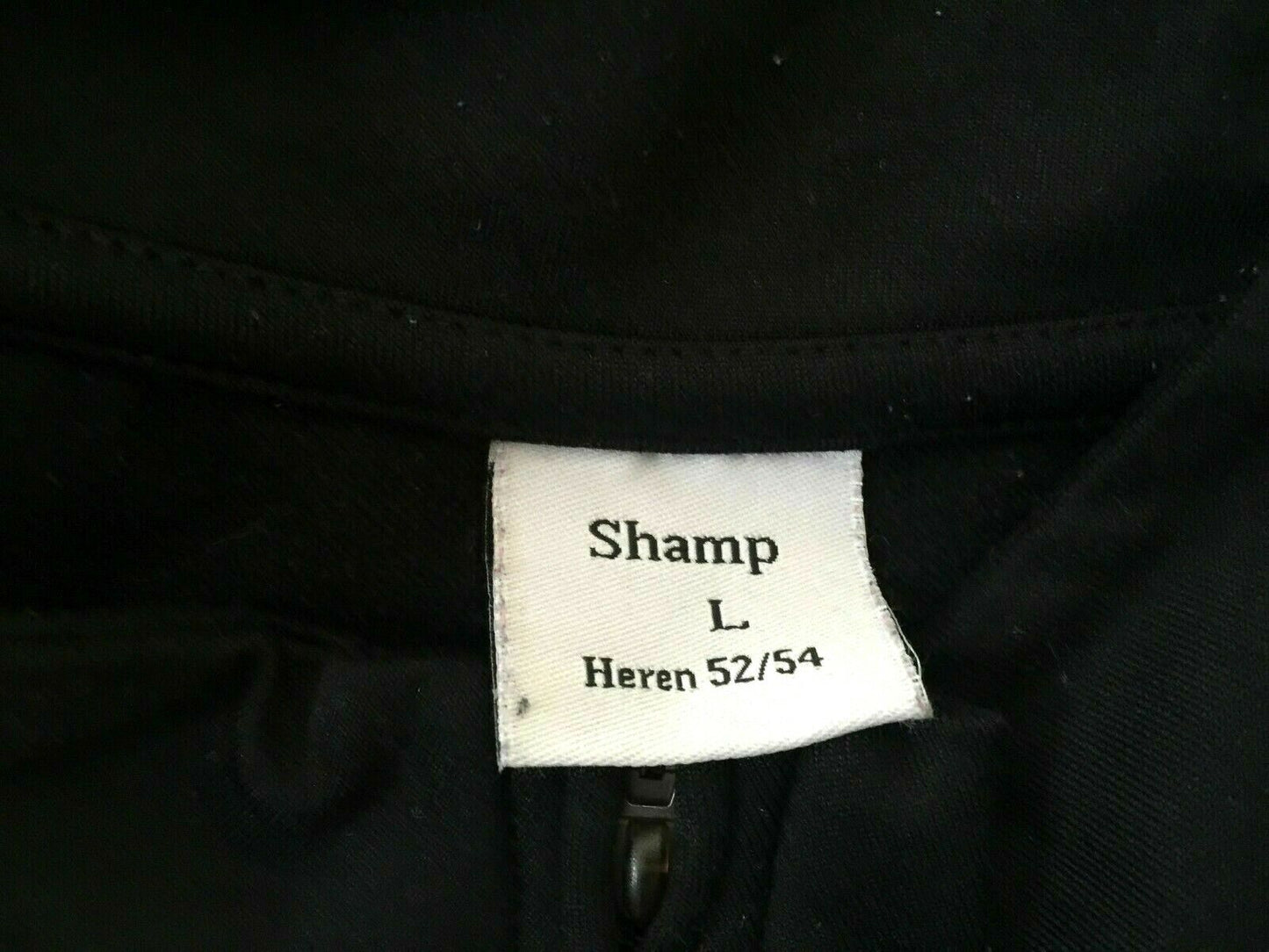 Mens SHAMP "Burn" 1/2 Zip Sports Top Logo Black Long Sleeve Gym Size L 52 54