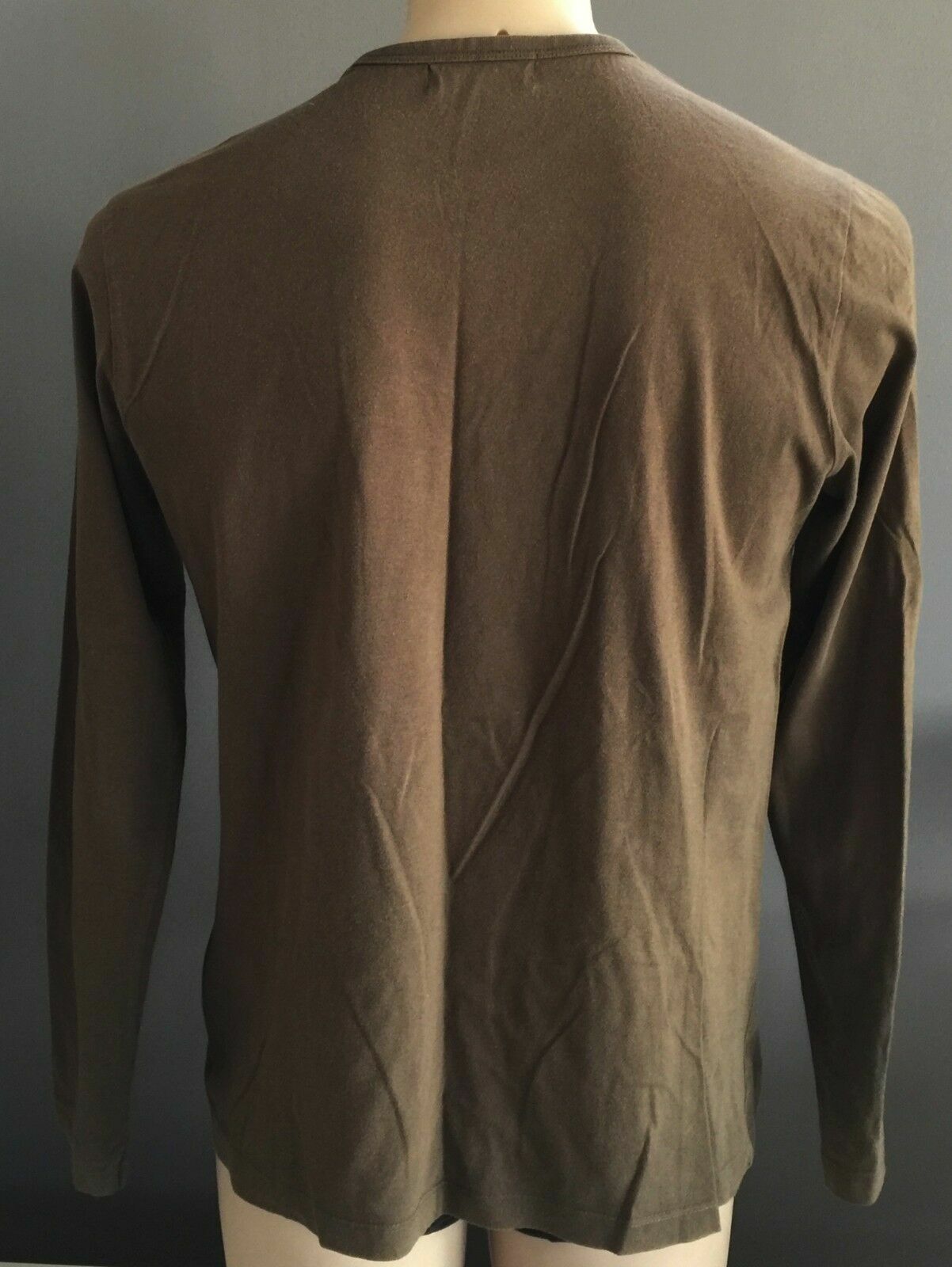 Mens DAMAGE FASHIONS Khaki Crew Neck Long Sleeve Pull On Casual Top Size L