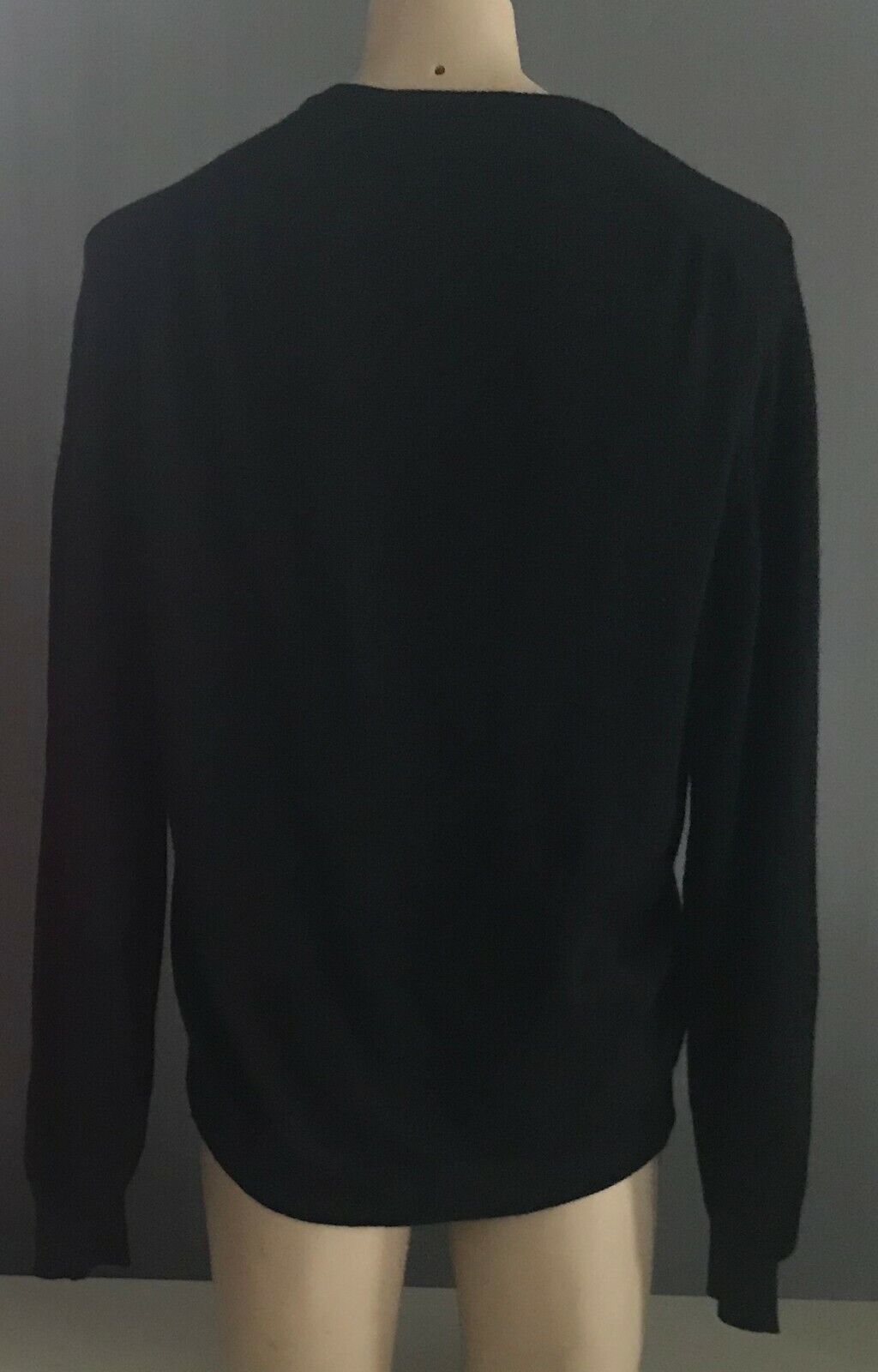 KNIT JUMPER Dragon Logo Sweater Black V-Neck Long Sleeve Mens Size XXXL 126cm
