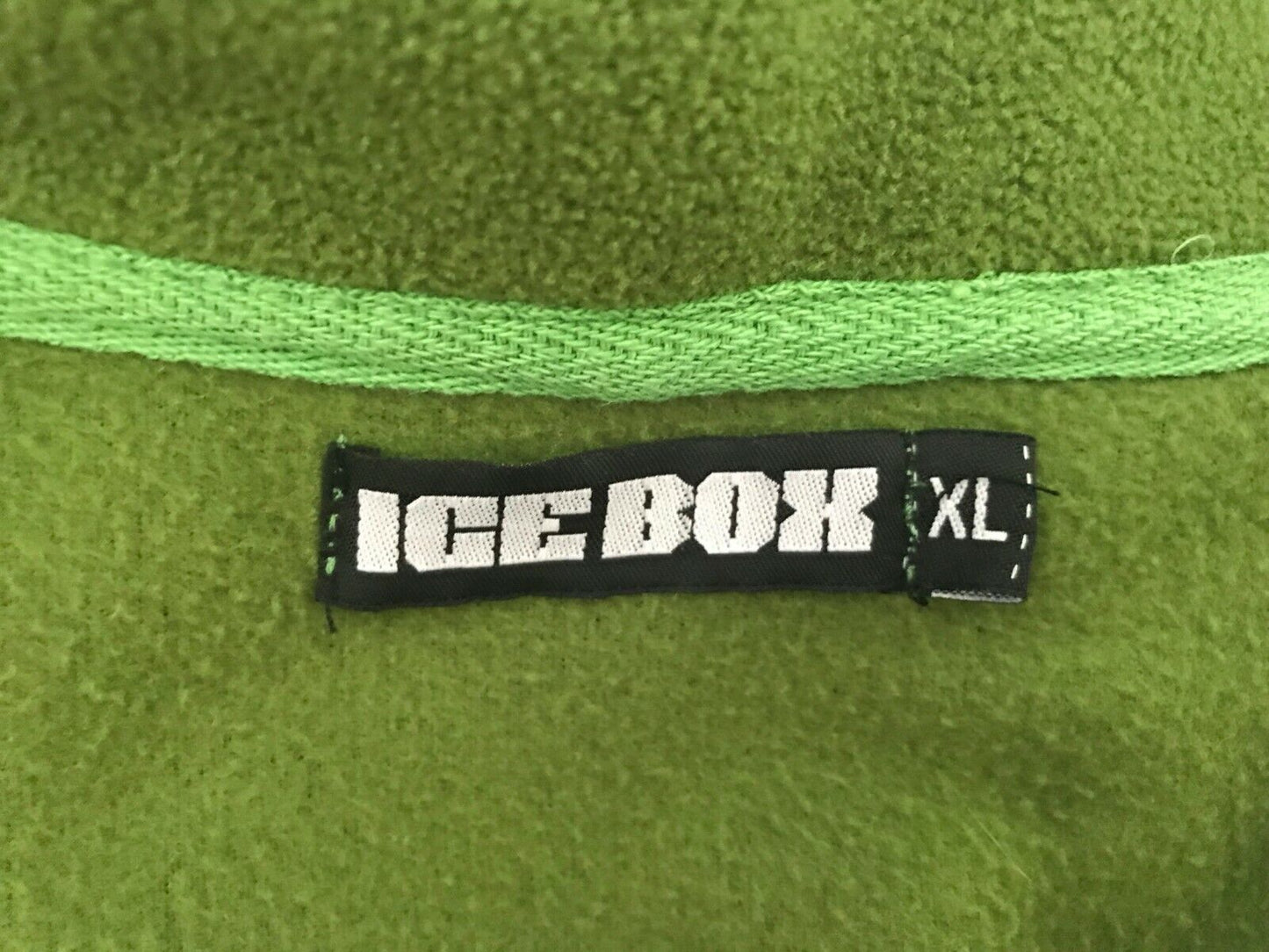 ICE BOX Zip Jumper Green Polar Fleece Long Sleeve High Neck Mens Size XL Sweater