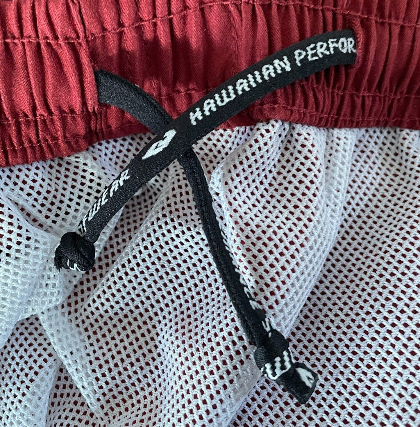 HAWAIIAN PERFORMANCE SURF WEAR Board Shorts Elastic Waist Rust Red Swim Sz L