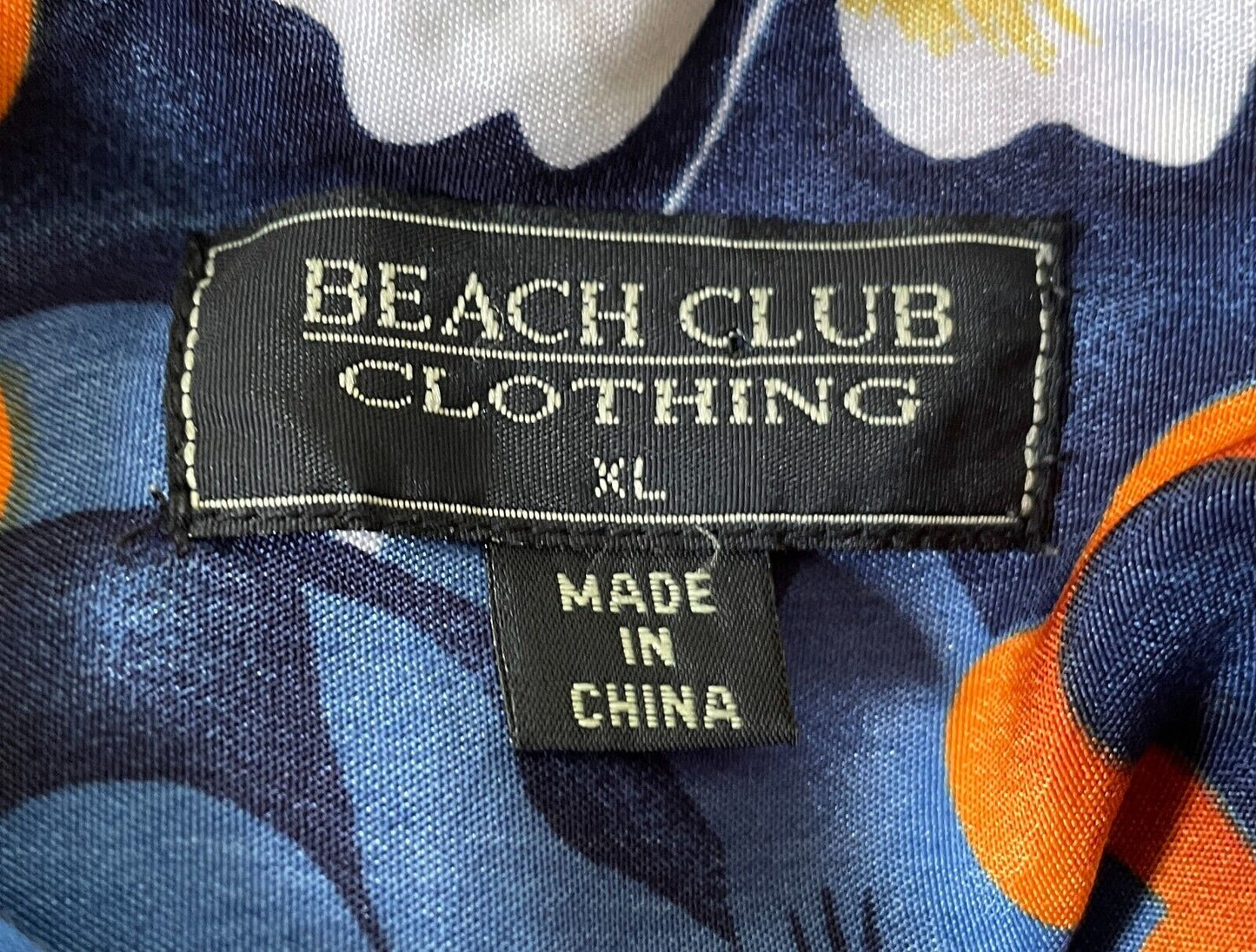 BEACH CLUB CLOTHING Hawaiian Shirt Tropical Floral Size XL Short Sleeve Surf