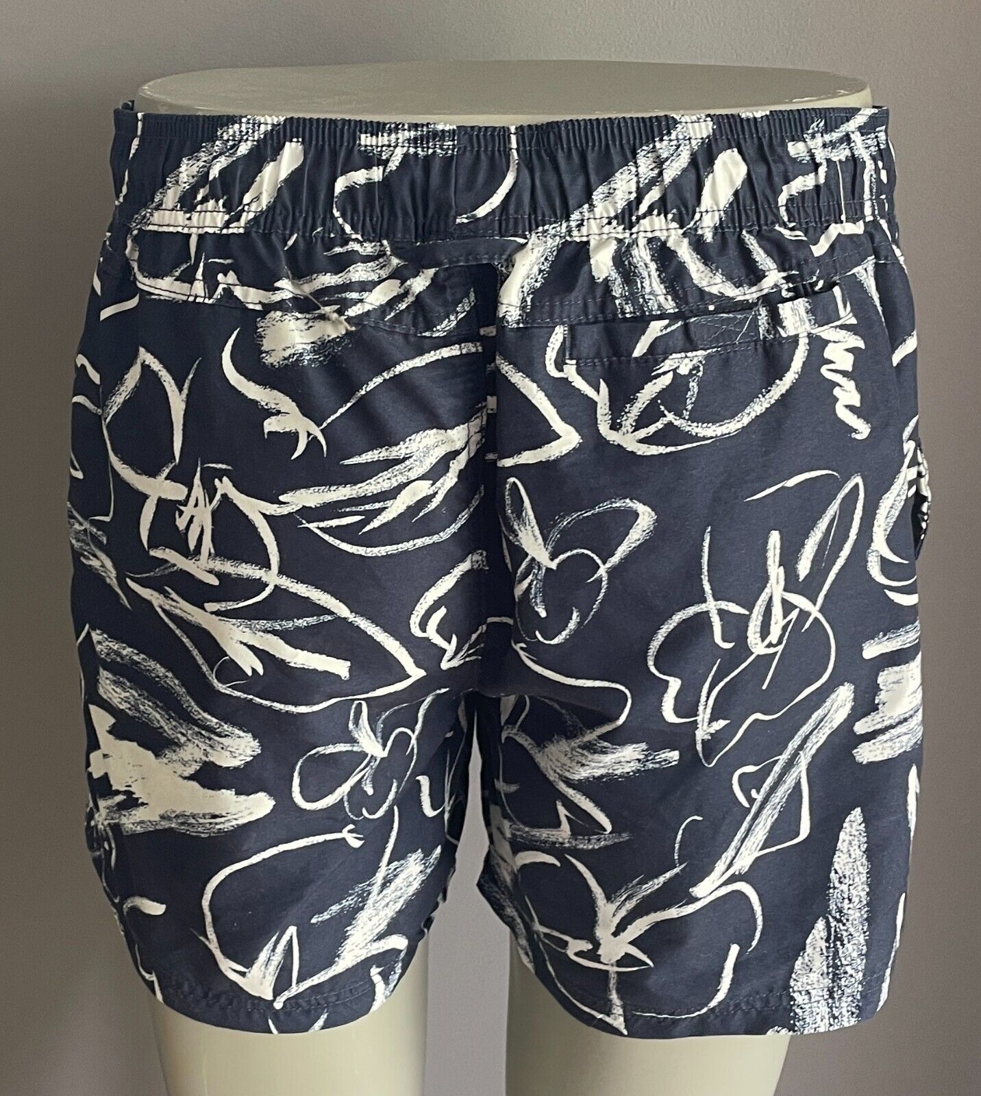 Board Shorts COTTON ON GARMENTS Navy White Print Elastic Waist Mens Size XL