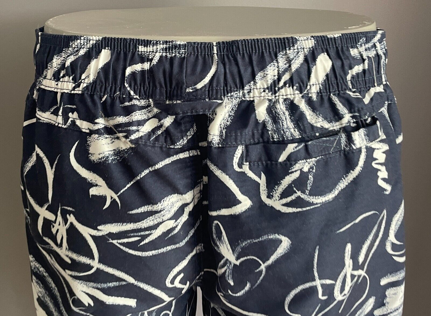 Board Shorts COTTON ON GARMENTS Navy White Print Elastic Waist Mens Size XL