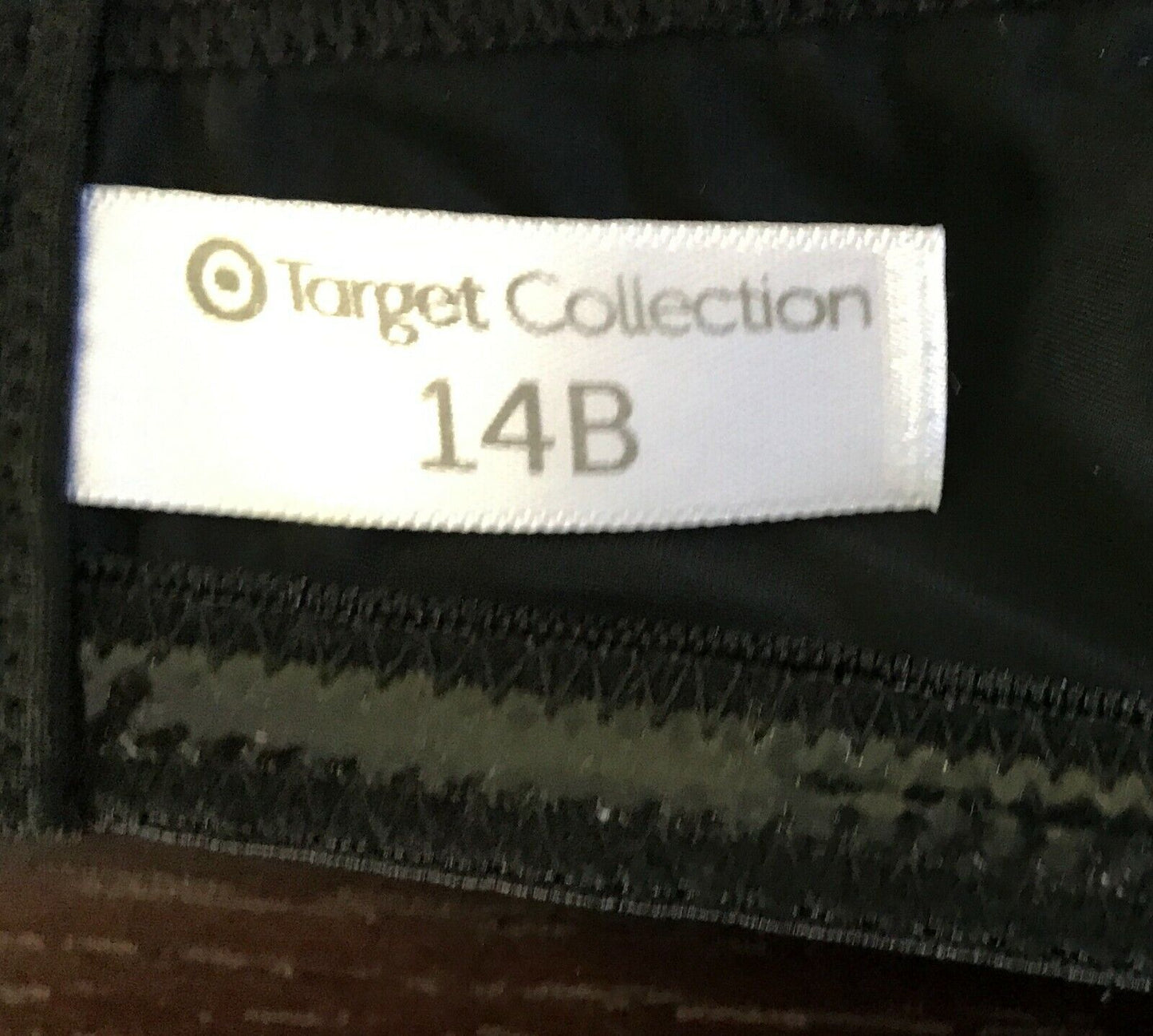 TARGET Bra 14B Underwire Push Up Bra Black Strapless Smooth Size 14 B