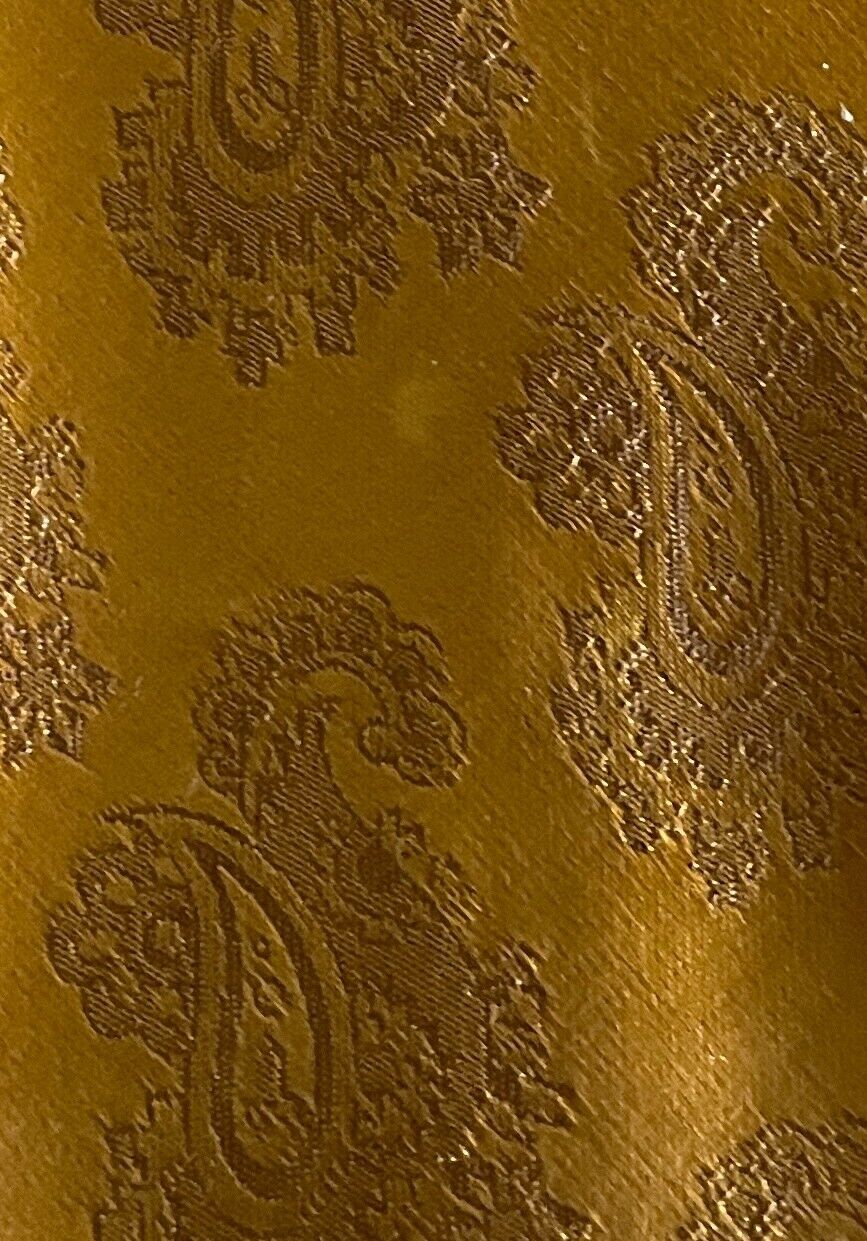 Mens Vintage NeckTie ENSIGN Mustard Paisley Print Polyester Neck Tie