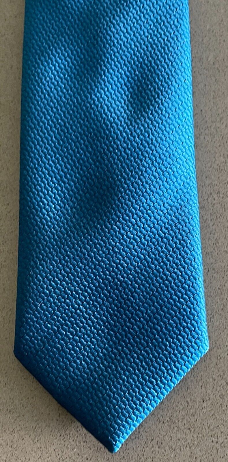 KENJI Thin NeckTie Teal Blue Polyester Gorgeous Colour Mens Neck Tie
