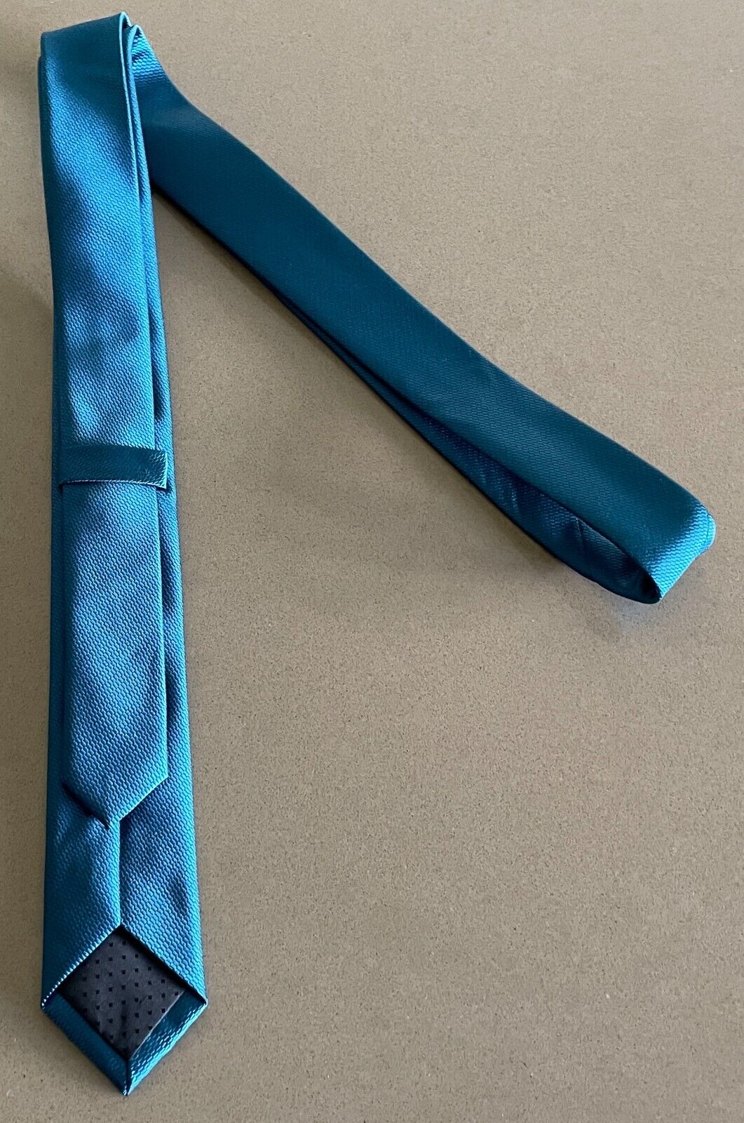 KENJI Thin NeckTie Teal Blue Polyester Gorgeous Colour Mens Neck Tie