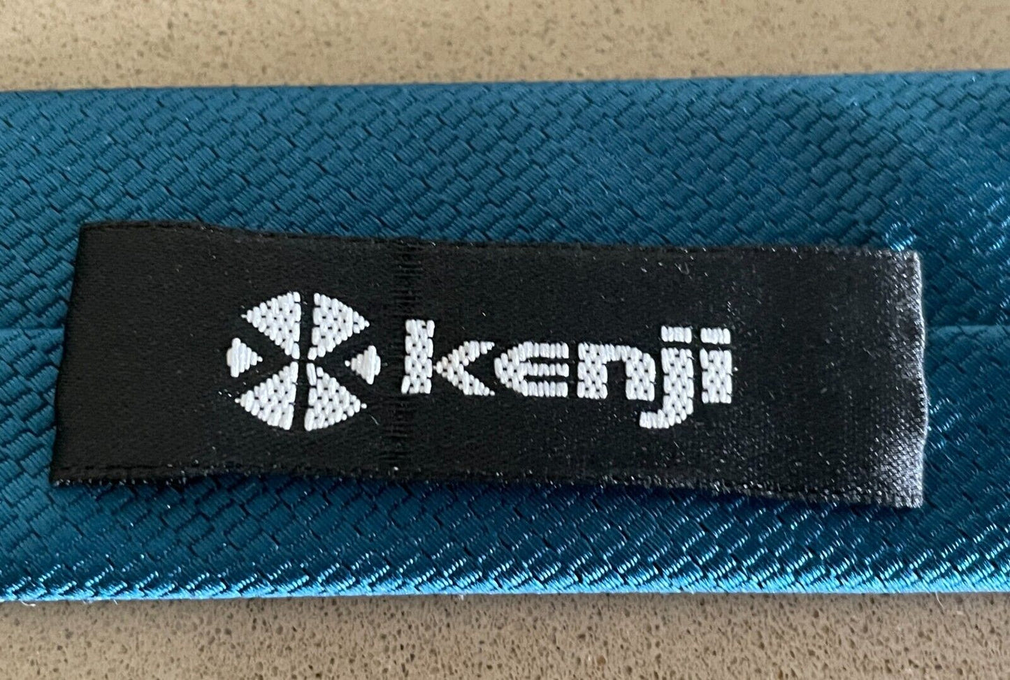 KENJI Thin NeckTie Teal Blue Polyester Gorgeous Colour Mens Neck Tie