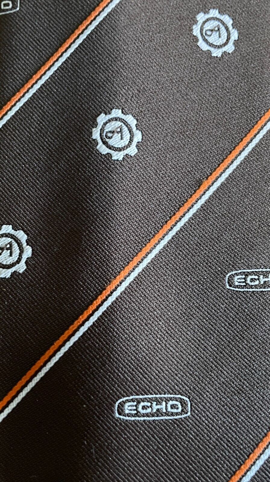 Vintage NeckTie 1970's 80's Mens TEE DEE Brown Orange White Stripe & Print Tie