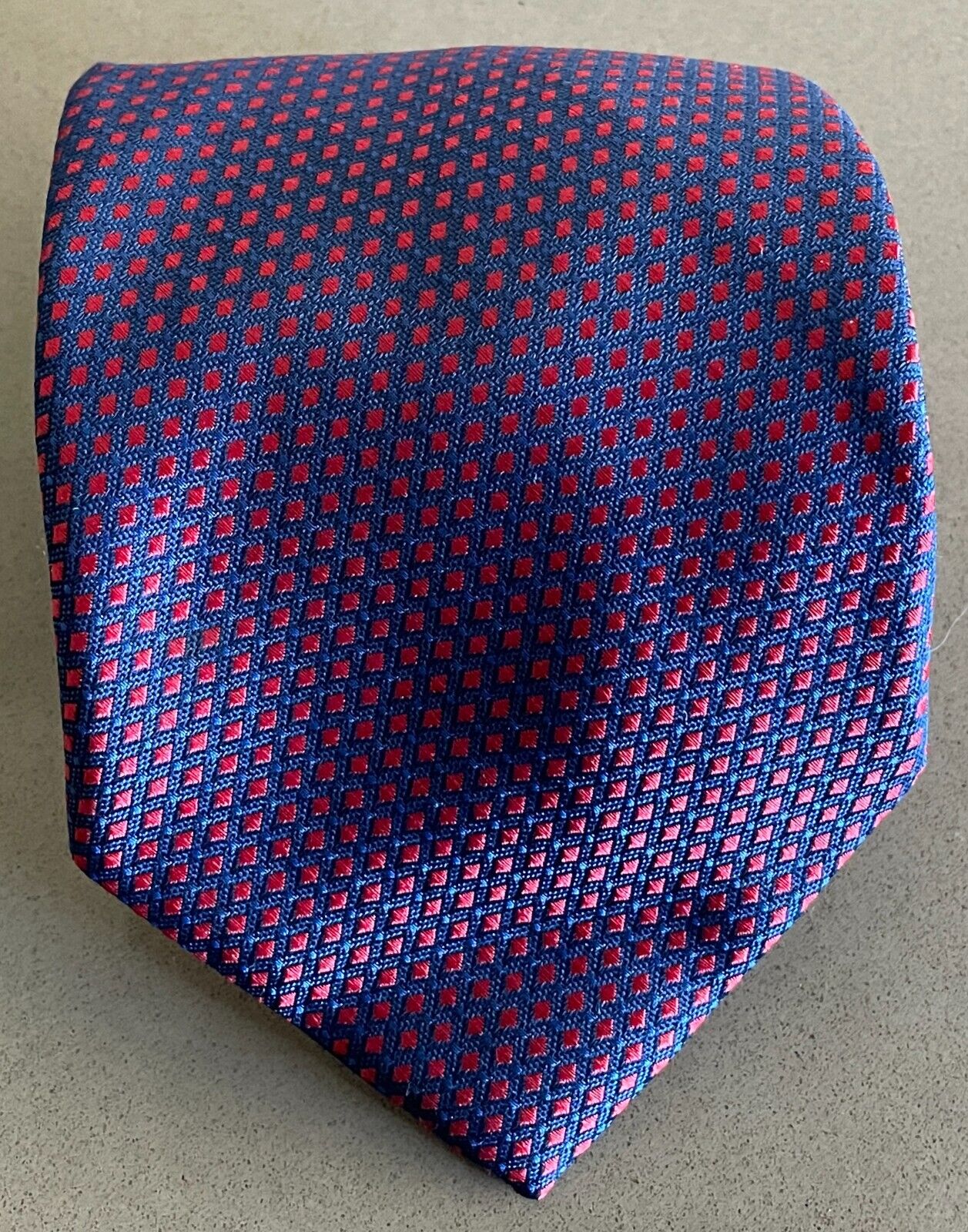 Mens NeckTie HAVANA (Tie Rack) Red and Blue Print Made In Italy Neck Tie