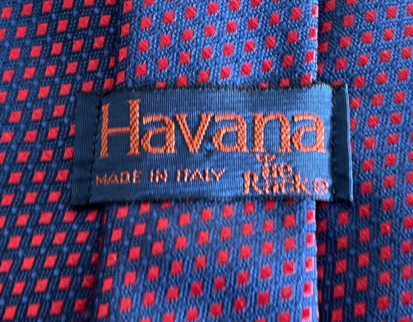 Mens NeckTie HAVANA (Tie Rack) Red and Blue Print Made In Italy Neck Tie