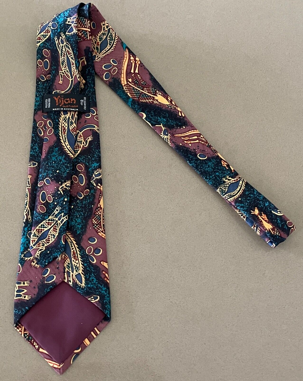 Mens YIJAN AUSTRALIA NeckTie Multicolour Indigenous Print Neck Tie