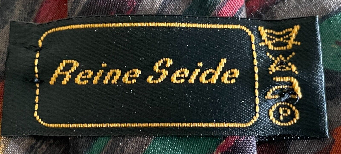 Mens Vintage NeckTie REINE SEIDE 1980's Multicoloured Abstract Print Retro Tie