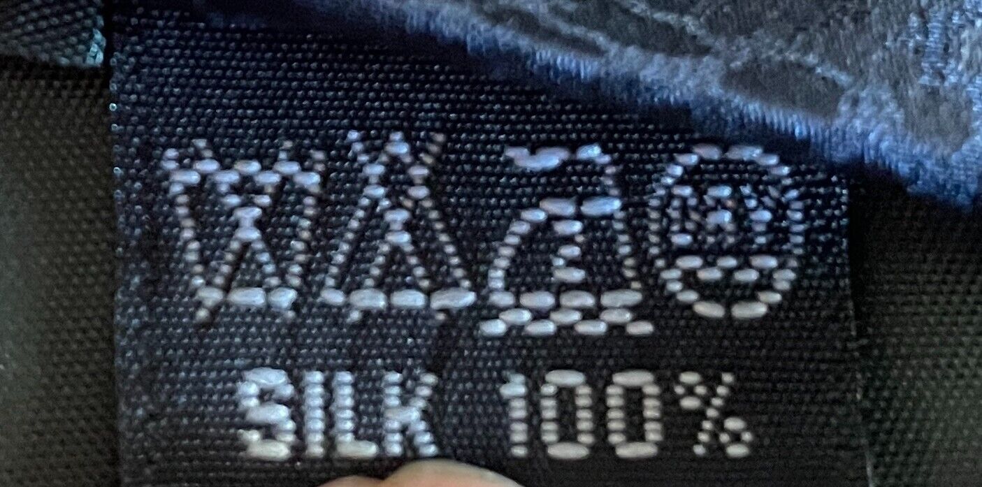 Mens KOFA Silk NeckTie Navy Burgundy Cream Pale Yellow Floral Artwork Neck Tie