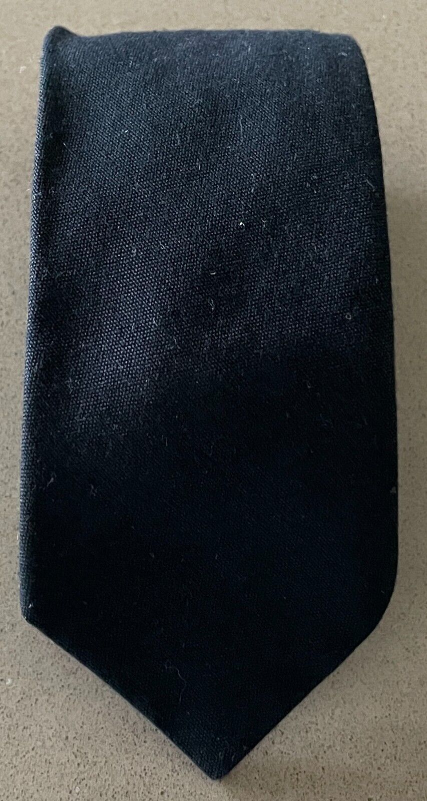Mens NeckTie Vintage Black 1960's 1970's Thin Neck Tie