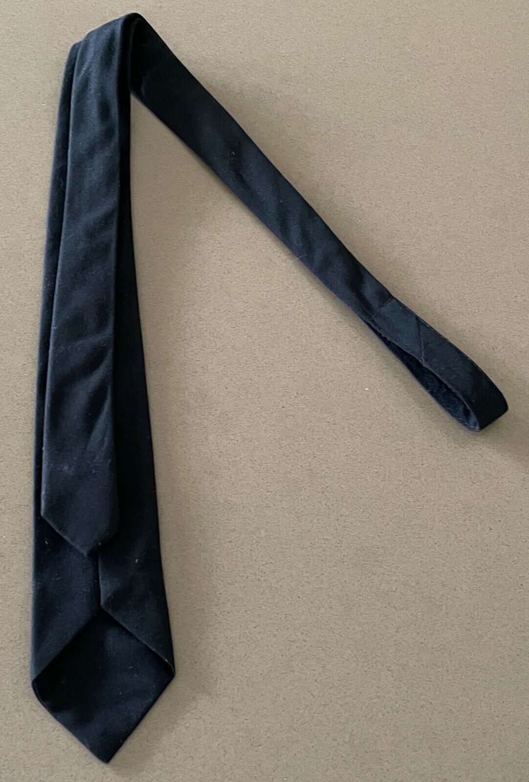 Mens NeckTie Vintage Black 1960's 1970's Thin Neck Tie