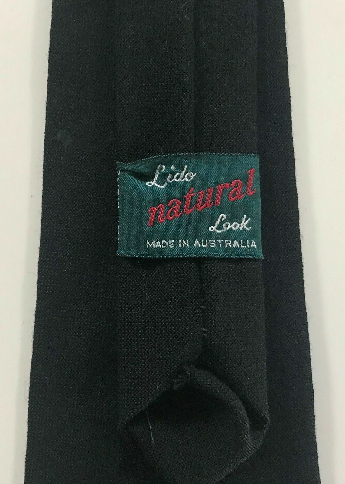 LIDO LOOK NeckTie Wool Black Pre-Tied Clip On Wedding Formal Australia Vintage