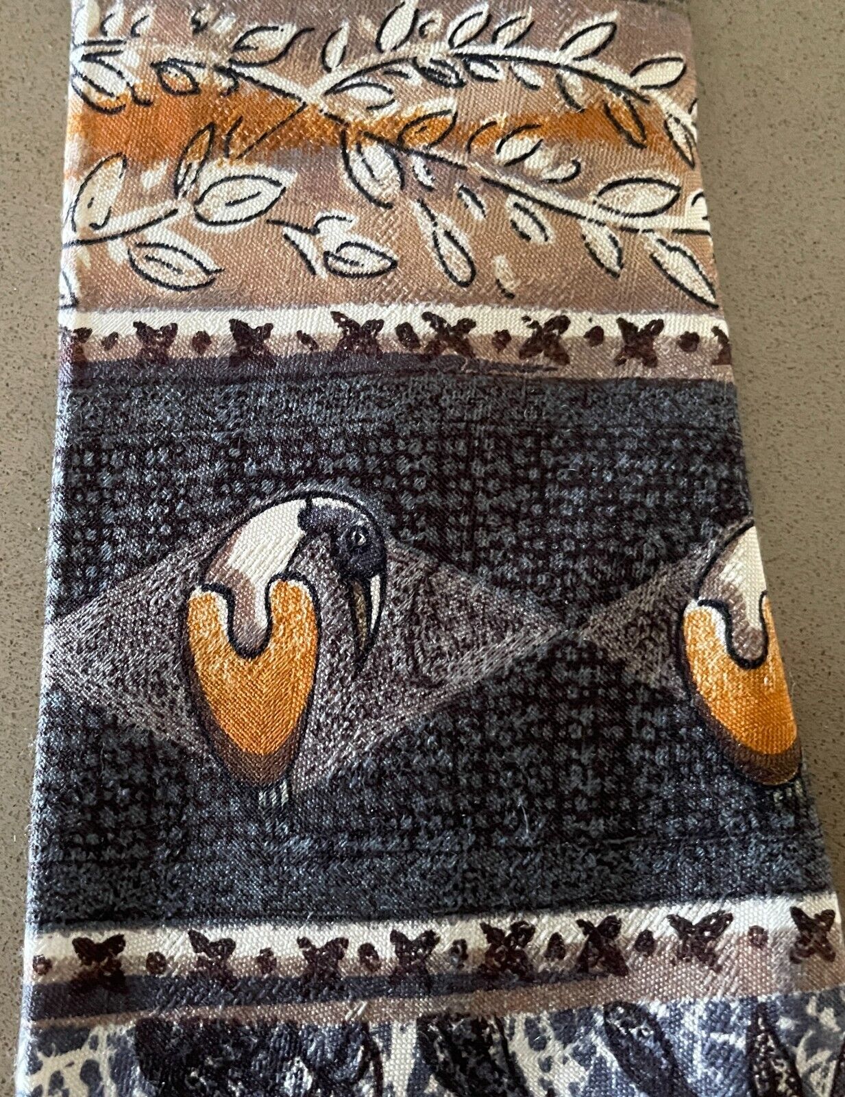 MARIO ARMANI Italy Silk Tie NeckTie Elephants Ducks Pattern Wide Mens Necktie
