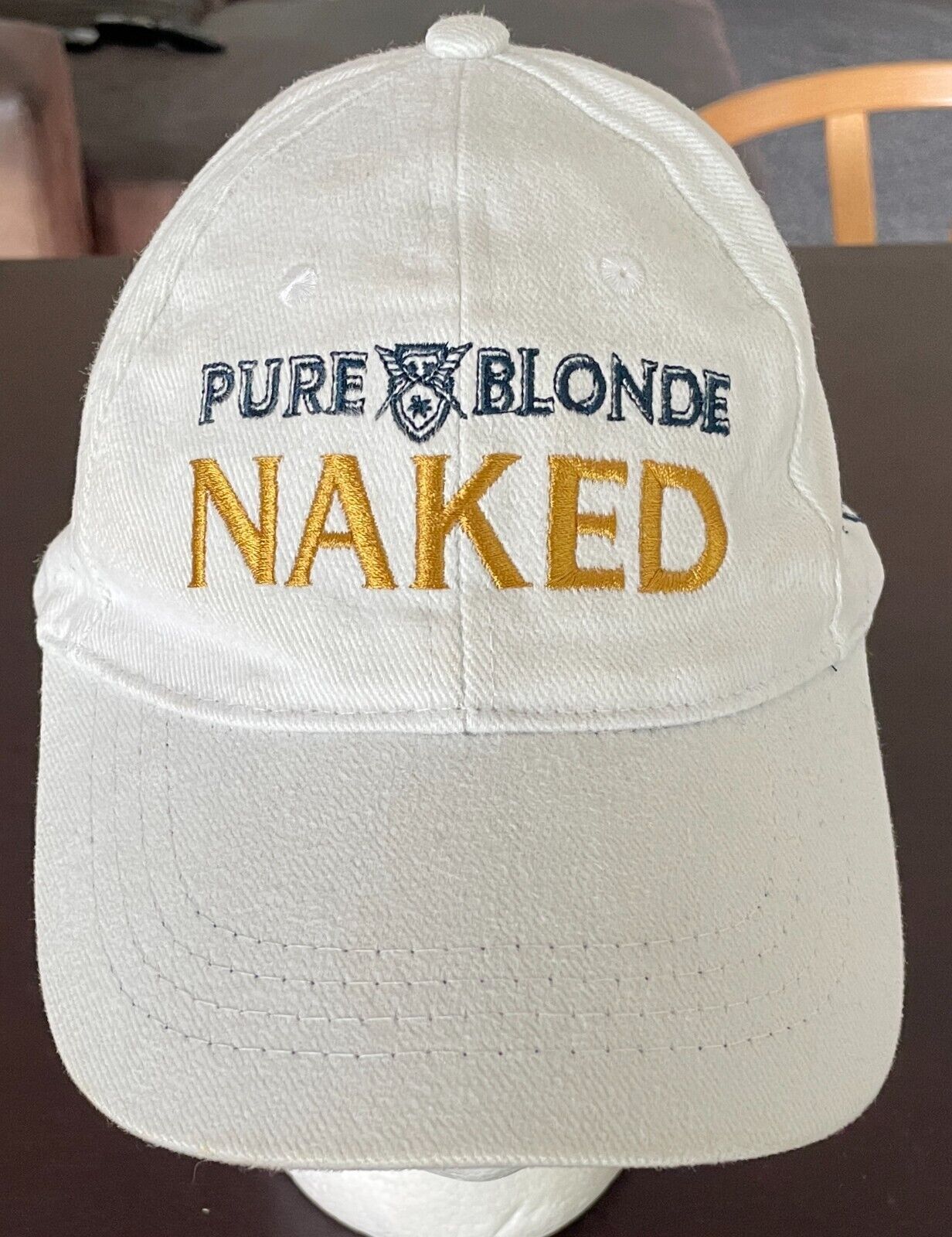 Cap CARLTON PURE BLONDE NAKED 6 Panel Adjustable OSFA White Embroidered Beer Ale