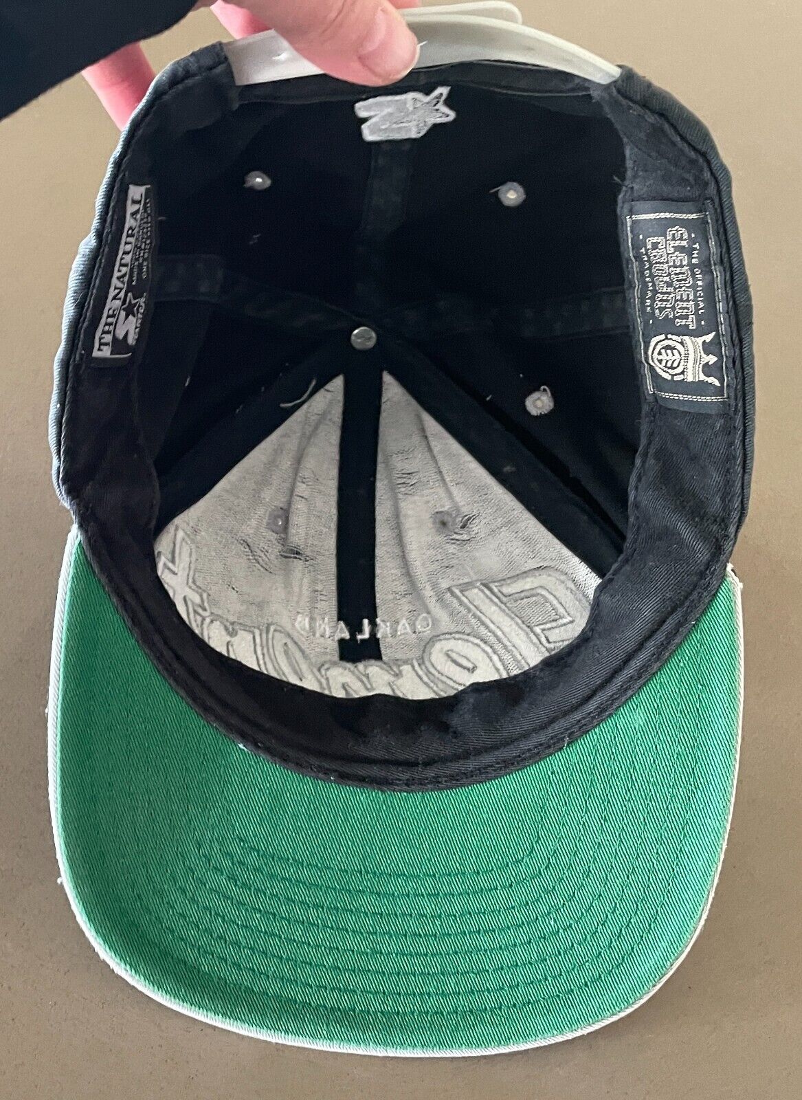 Vintage ELEMENT CROWNS Snapback Cap Black Grey Oakland Embroidered Logo