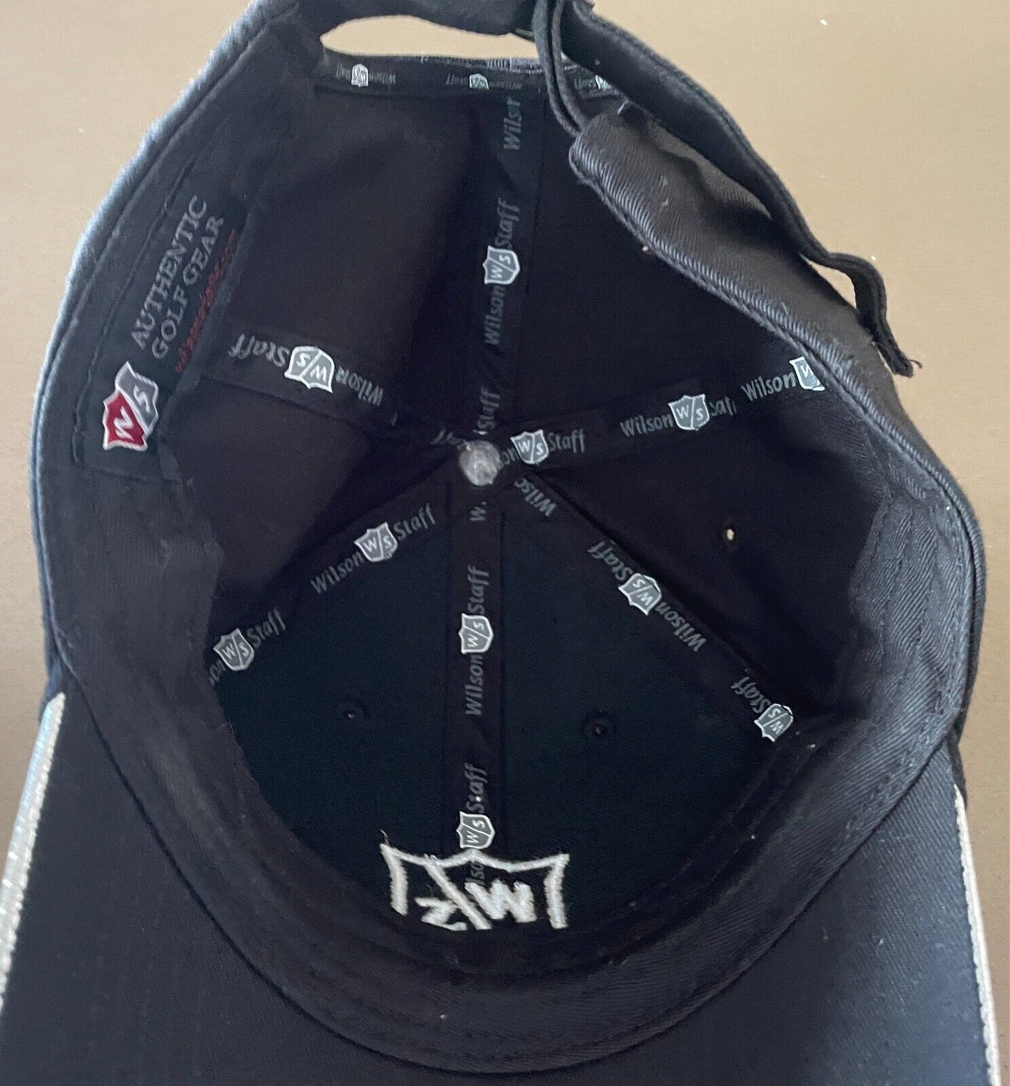 WILSON STAFF Black 6 Panel Cap Hat Logo's Adjustable 6 Panel Style Unisex OSFA