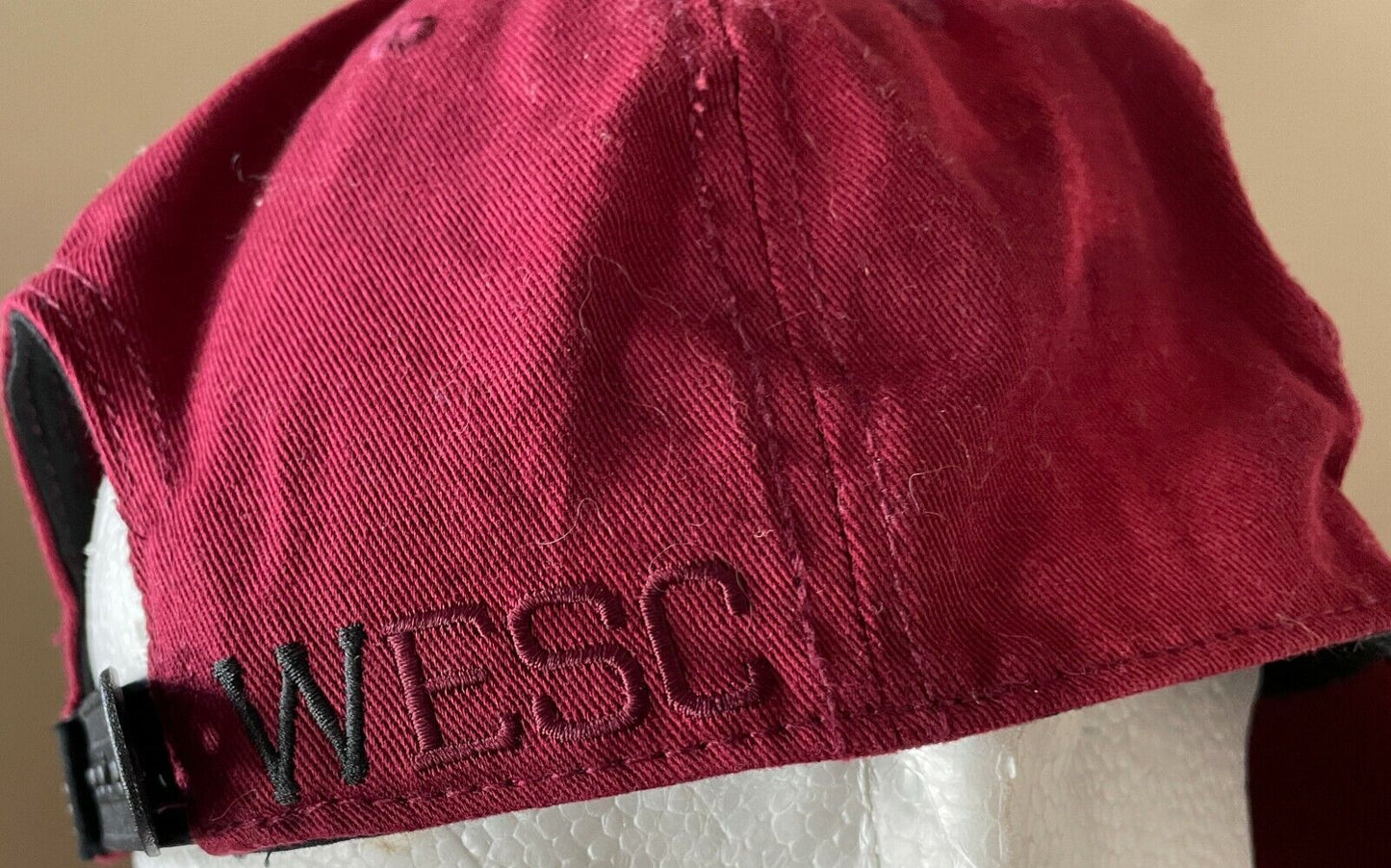 WESC "W" Maroon Snap Back Baseball Cap Hat GREECE One Size