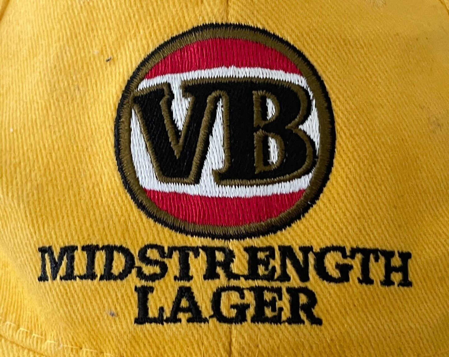 Cap VB Hat Mid Stretch Lager Yellow Adjustable OSFA Embroidered Logo Beer Ale