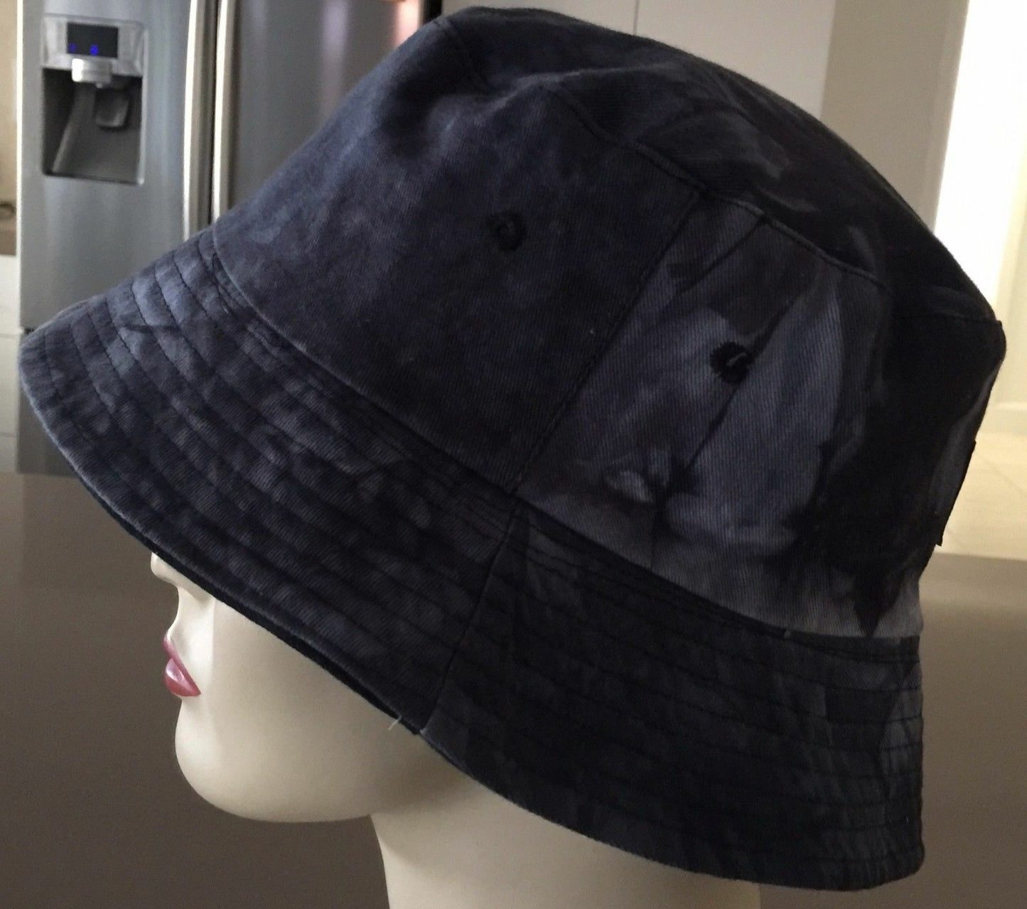 Mens FCT HAT Bucket Hat Reversible Black Grey White Marble & Paisley Print 58cm