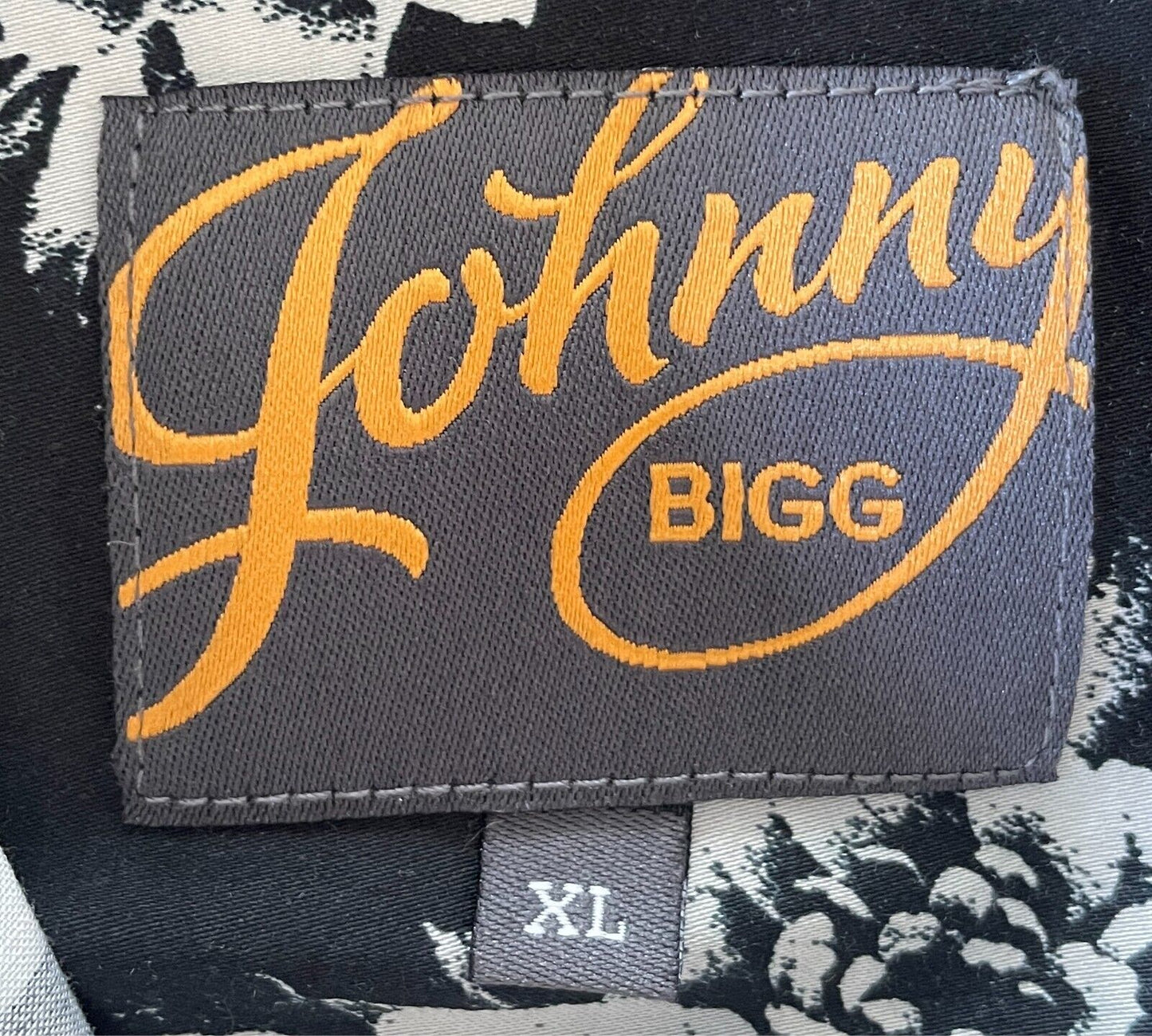 Mens JOHNNY BIGG Shirt Black White Floral Print Mens Plus Size XL Short Sleeves