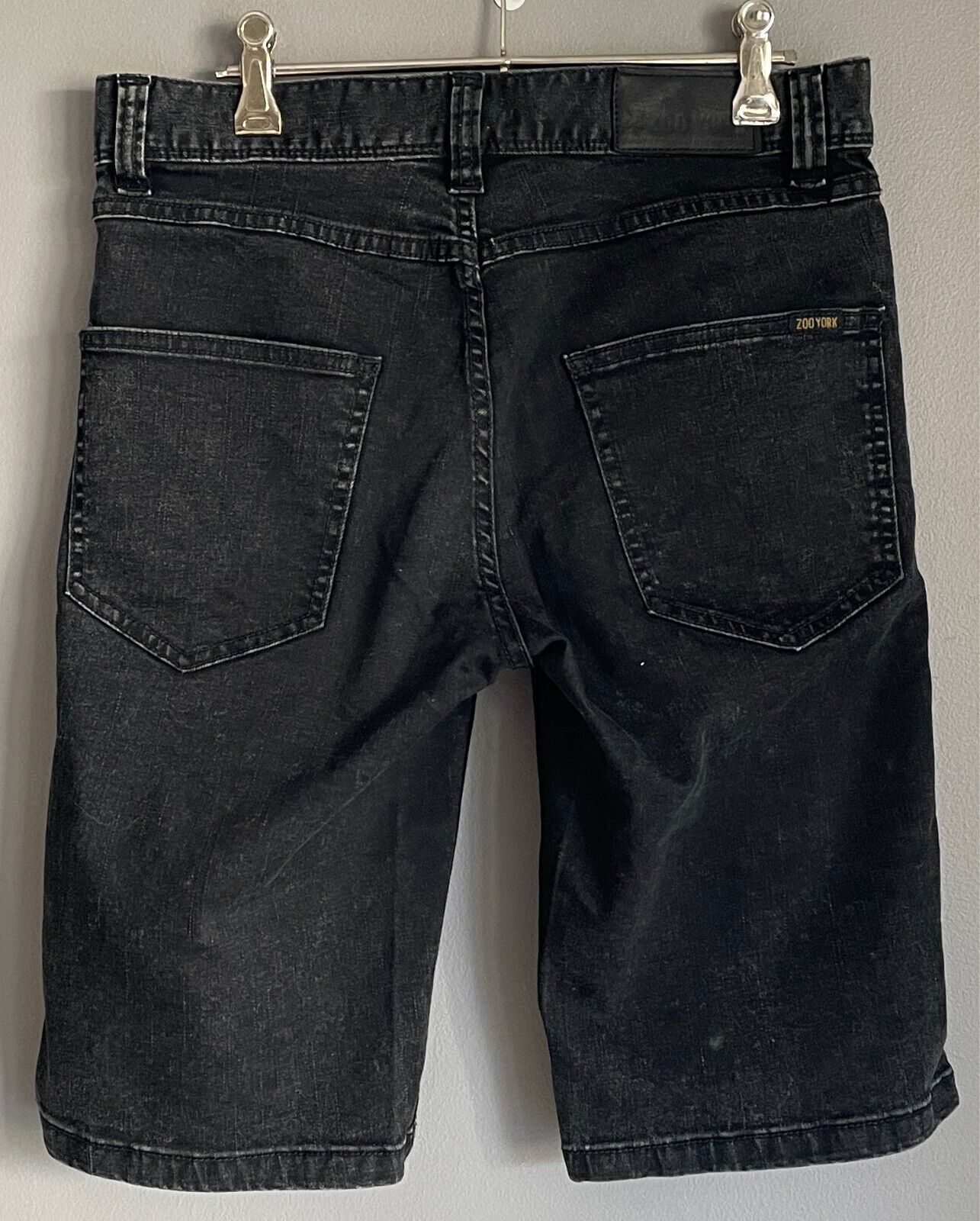 ZOO YORK Skater Denim Shorts Black Slim Fit Size 28 Mens