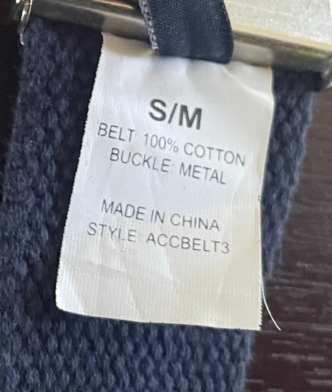 Mens Belt NAUTICA Navy Cotton Webbing Size S M 4cm Wide Automatic Buckle