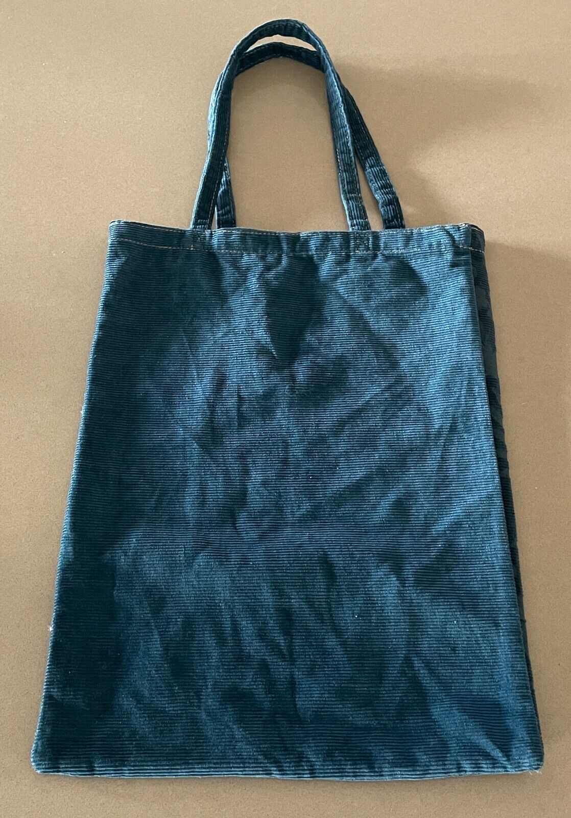 SG DENIM Shoulder Bag Tote Teal Green Cord Brocade Print Shopping Beach HandBag