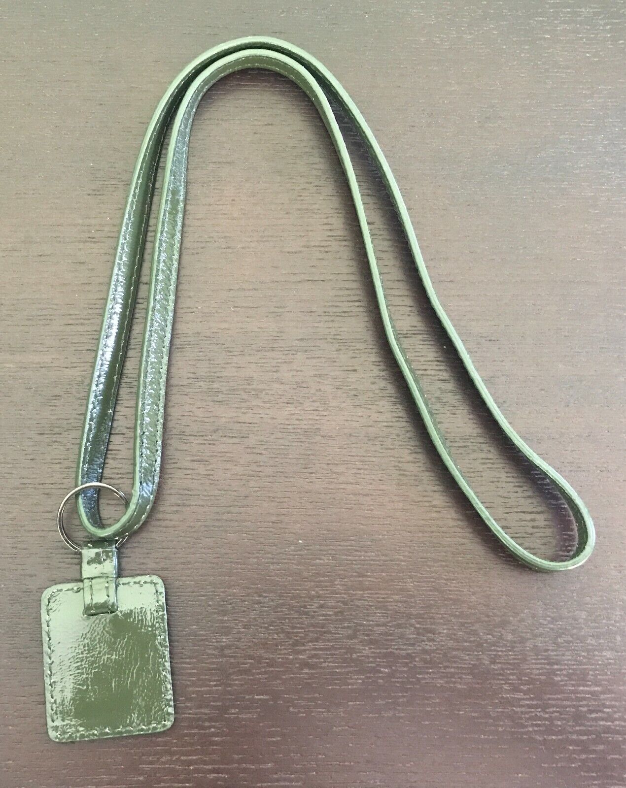 MALENE BIRGER Bag Charm Leather Tote Khaki Green Patent (Charm ONLY NO BAG)