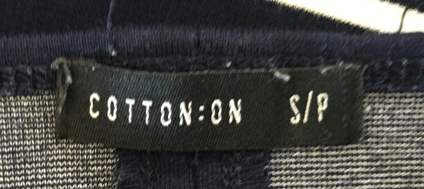 COTTON ON Bodycon Dress Navy & White Stripe Sleeveless Stretch Size S 10