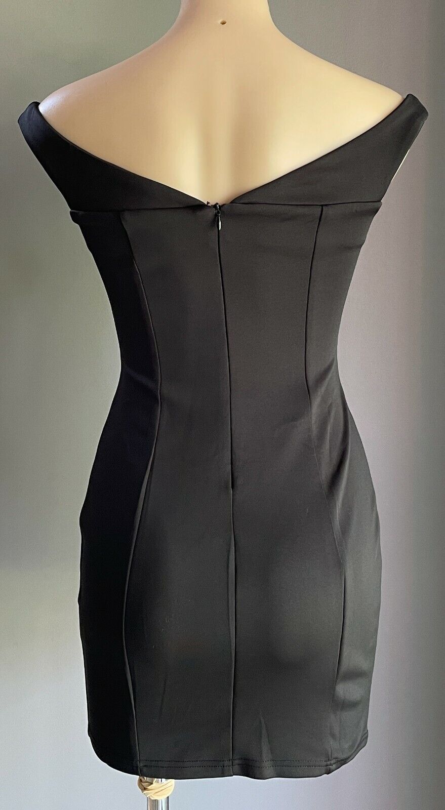TOBI Mini Dress Black Off the Shoulder Bodycon Ladies Size S AU 8 - 10 Sexy LBD