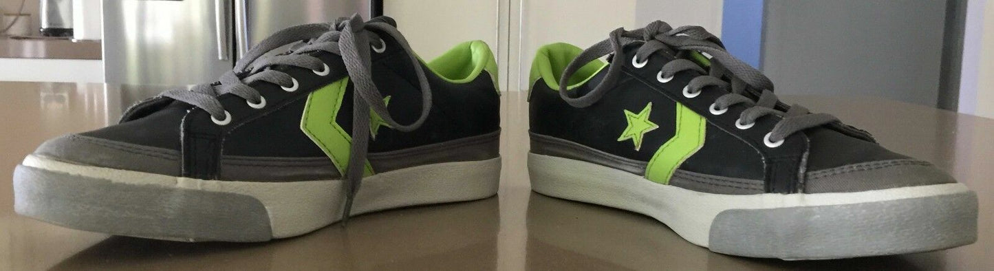 CONVERSE Sneakers Grey Lime Green PU Size Mens 7 9 EUR40 25.5cm Shoes New