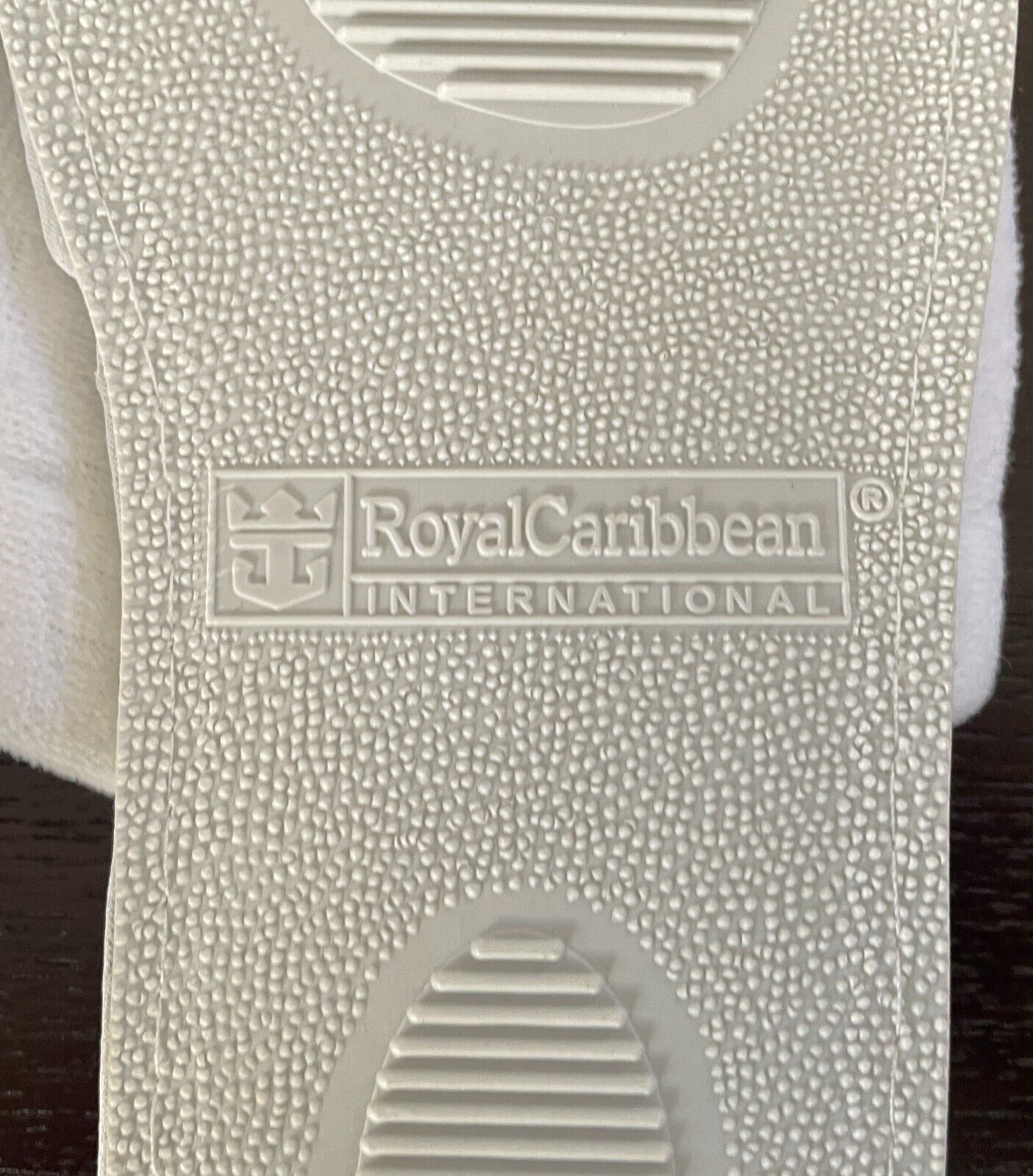 ROYAL CARIBBEAN INTERNATIONAL Slippers White Logo Print Soft 27cm L x 9.5cm W