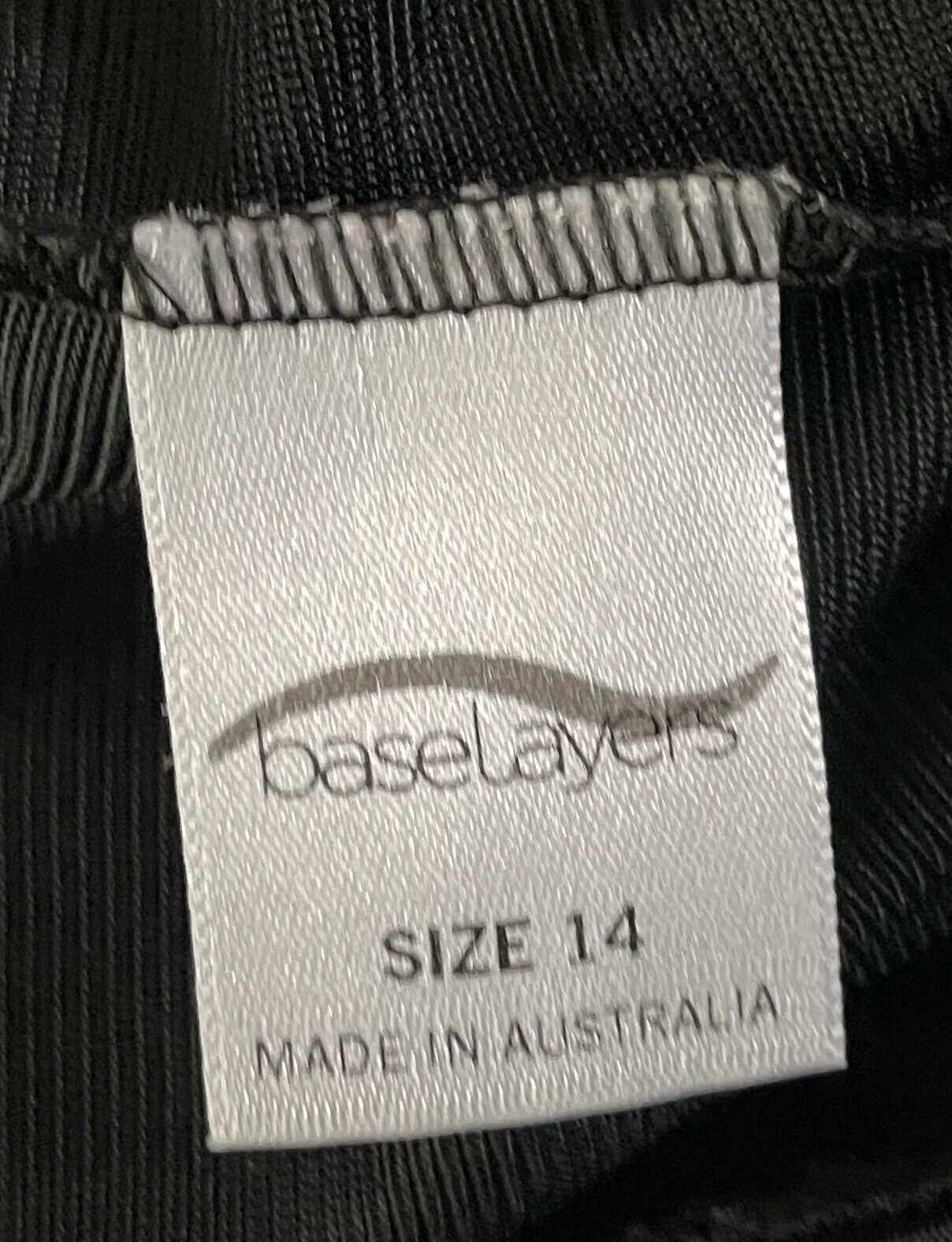 BASELAYERS Half Slip Vintage 1/2 Petticoat Black Elastic Waist Lace Hem Size 14