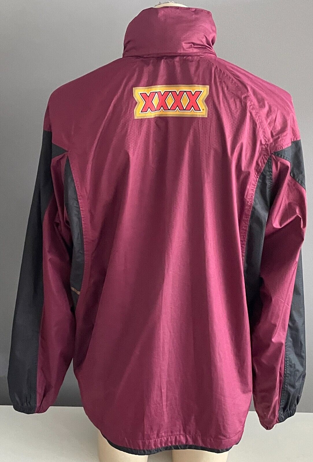 CANTERBURY QLD State Of Origin Anorak Spray Jacket Mens XL Maroon Black Hoody