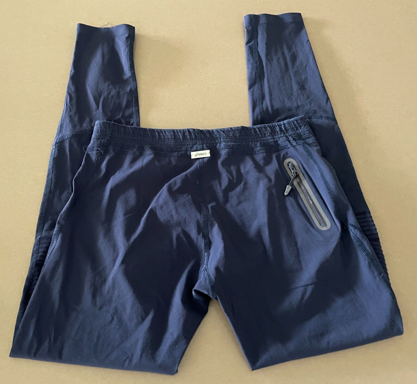 ASICS Pants Navy Blue Motion Dry Full Length Elastic Waist Ladies Size M