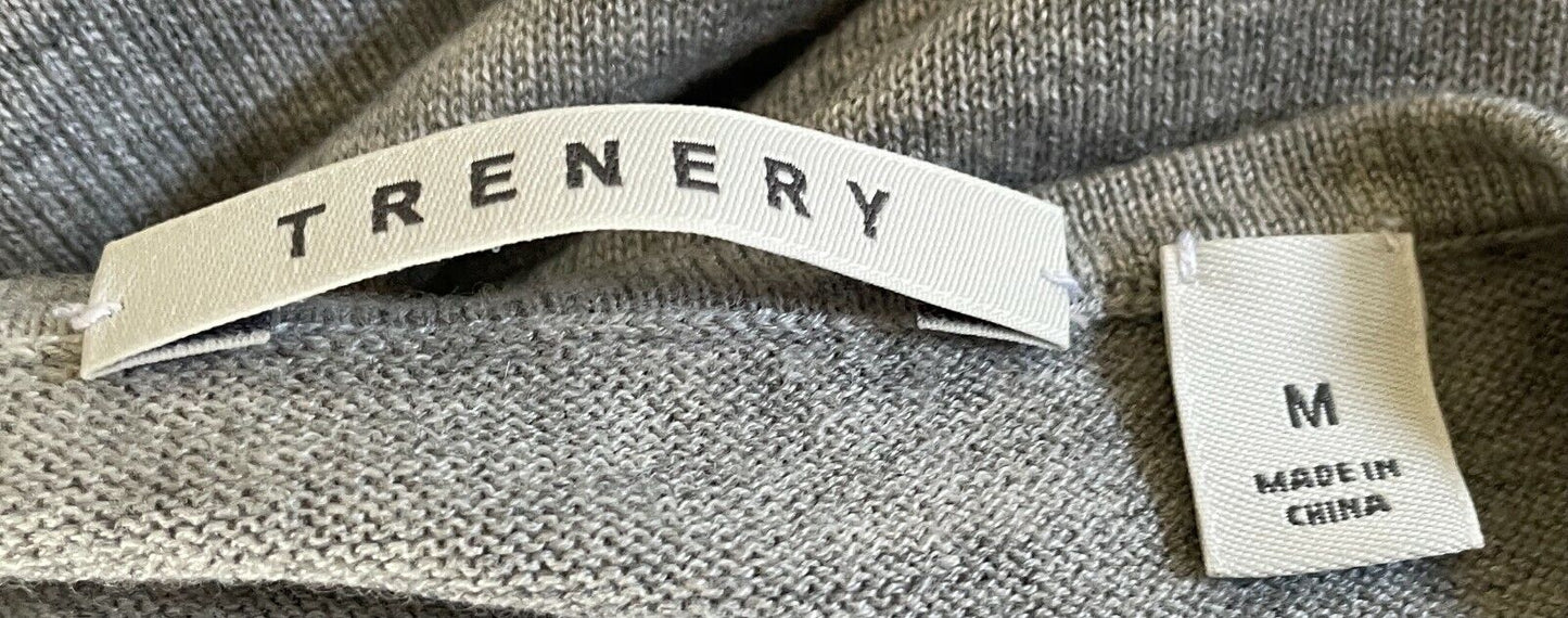 TRENERY Jumper Grey Marl Adjustable 3/4 Sleeve Knit Relaxed Fit Ladies Size M 12