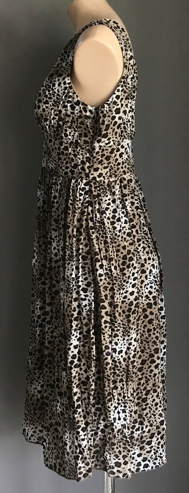 EXPRESSION Empire Waist Dress Sleeveless Animal Leopard Print Ladies Size 10